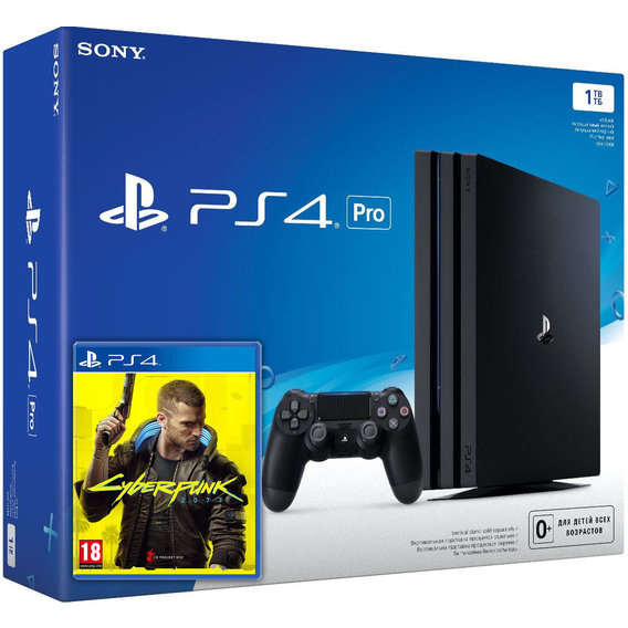 Игровая приставка Sony Playstation 4 Pro 1TB + Cyberpunk 2077