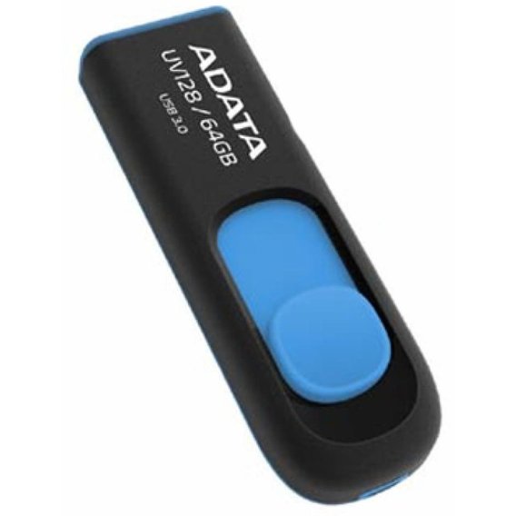 USB-флешка ADATA 64GB UV128 USB 3.0 Black/Blue (AUV128-64G-RBE)