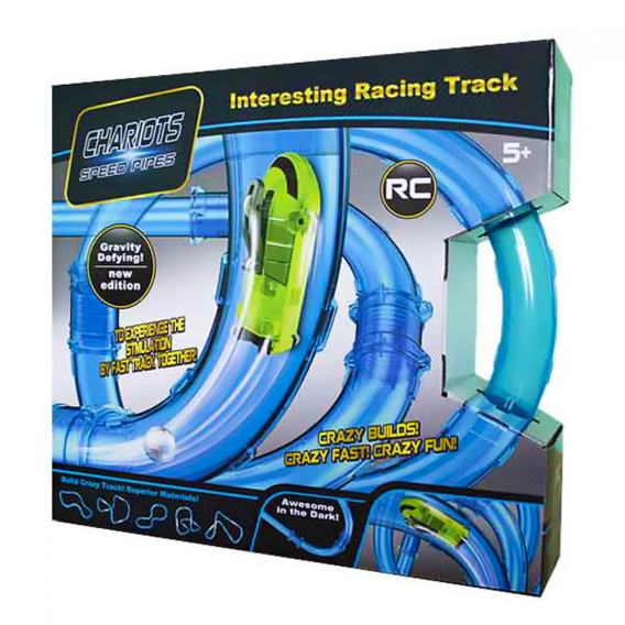 Трубопроводный автотрек Tube Race - Chariots Speed Pipes (27 деталей, 1 машинка+пульт управления+светящийся шарик)