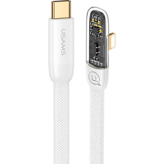 Кабель Usams Cable USB-C to Lightning Right-Angle PD 20W 1.2m White (US-SJ583)