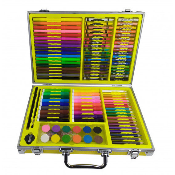 Детский набор для творчества и рисования METR+ MK 2454 в чемодане (Желтый)