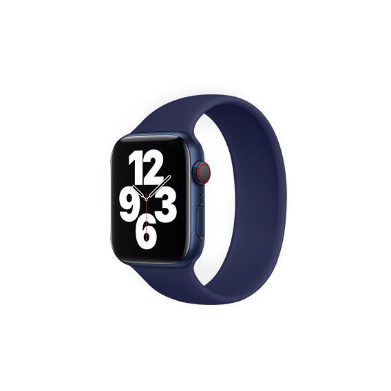 Аксессуар для Watch COTEetCI W58 Liquid Silicone Band Midnight Blue Size 160mm (WH5301-MB-160) for Apple Watch 42/44/45/49mm