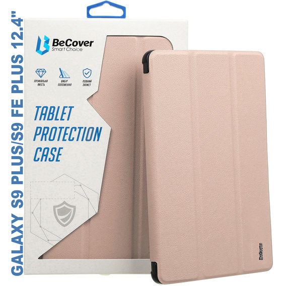 Аксессуар для планшетных ПК BeCover Case Book Soft Edge with Pencil mount Pink for Samsung X810 Galaxy Tab S9 Plus / S9 FE Plus SM-X610/SM-X616B (710408)