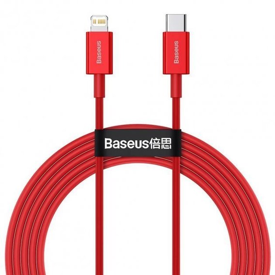 Кабель Baseus Cable USB-C to Lightning Superior Series PD 20W 2m Red (CATLYS-C09)