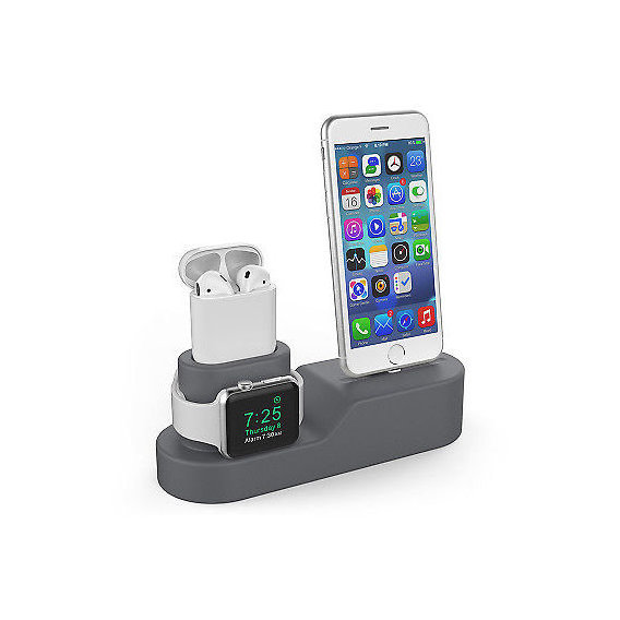 Аксессуар для Watch AhaStyle Dock Stand Grey (AHA-01280-GRY) for iPhone, Apple Watch and Apple AirPods