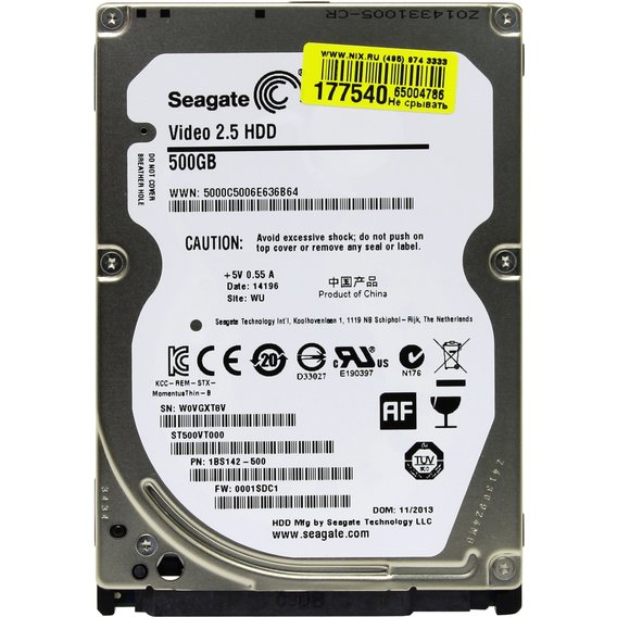 Внутренний жесткий диск Seagate 500Gb (ST500VT000) RB