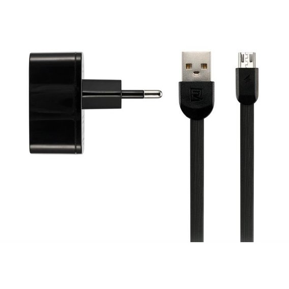 Зарядное устройство Remax USB Wall Charger 2.4A with microUSB Cable Black (RP-U215M-BLACK)