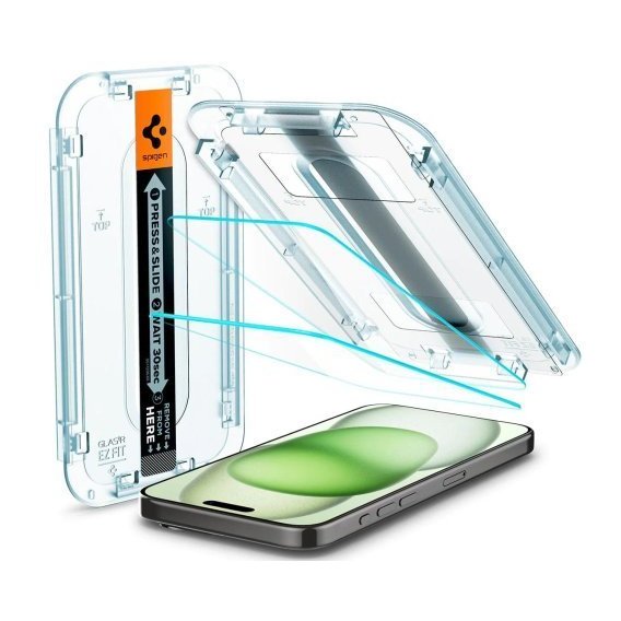 Аксессуар для iPhone Spigen Tempered Glass EZ FIT tR 2 Pack (AGL06883) for iPhone 15 Plus