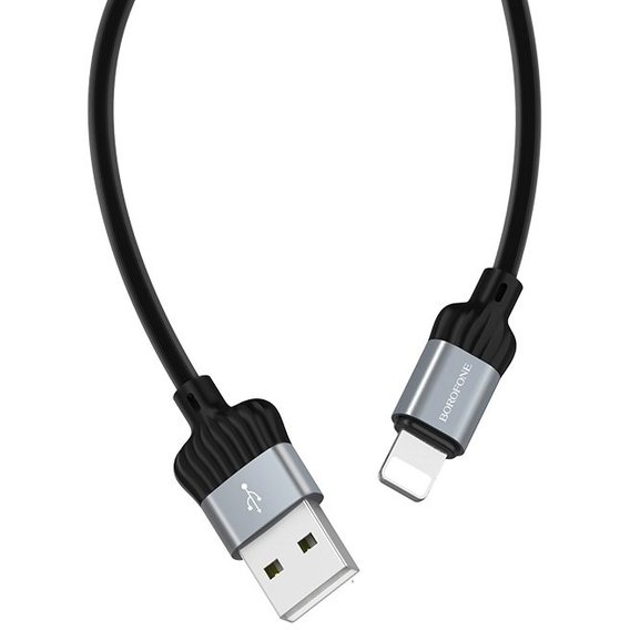 Кабель Borofone USB Cable to Lightning Dignity 1m Metalgray (BX28)