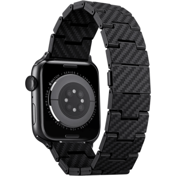 Аксессуар для Watch Pitaka Carbon Fiber Watch Band Retro Black/Grey for Apple Watch 42/44/45/49mm (AWB2311)