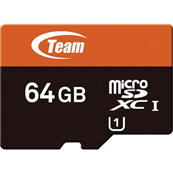 Карта памяти Team 64GB microSDXC UHS-I U1 + adapter (TUSDX64GUHS03)