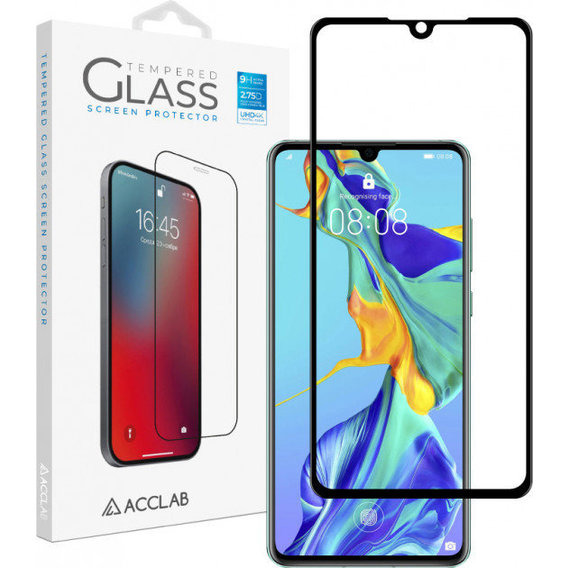 Аксессуар для смартфона ACCLAB Tempered Glass Full Glue Black for Huawei P30