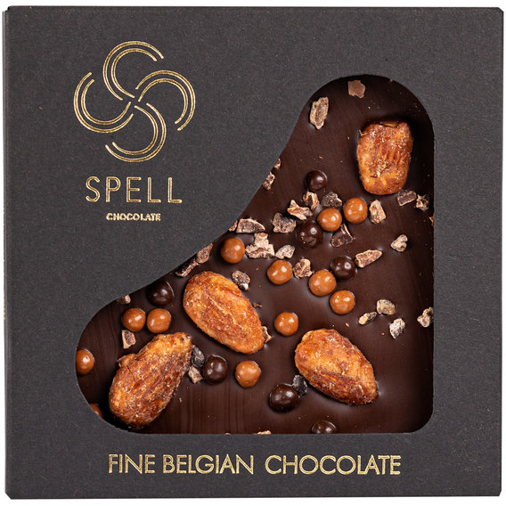 Шоколад Spell Плитка из темного шоколада с шоколадною карамелью и карамелизованным миндалем 110 г (4820207310834)(WT4921)