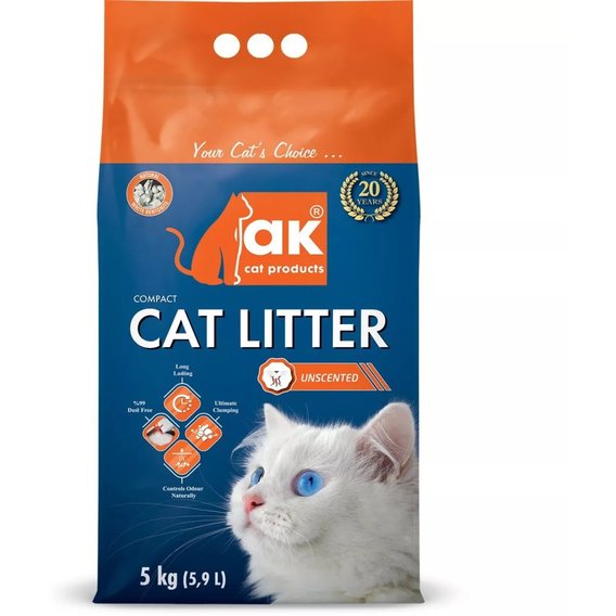 Наполнитель Akcat Compact cat litter бентонитовый натуральный 5кг 5.9л (AKMN030)