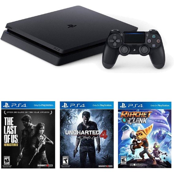 Игровая приставка Sony PlayStation 4 Slim (PS4 Slim) 1TB + Ratchet & Clank + The Last of Us + Uncharted 4