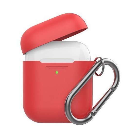 Чехол для наушников AhaStyle Silicone Duo Case with Belt Red (AHA-02060-RED) for Apple AirPods 2 2019
