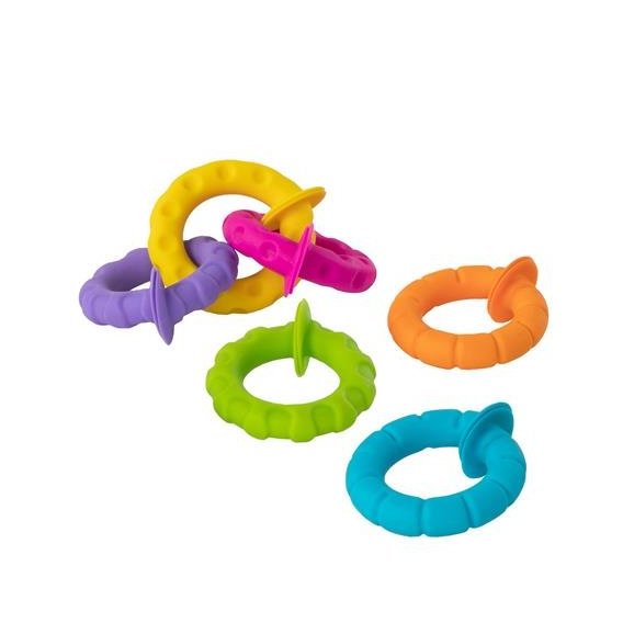 Набор прорезывателей для зубов Гибкие колечки Fat Brain Toys pipSquigz Ringlets (F250ML)