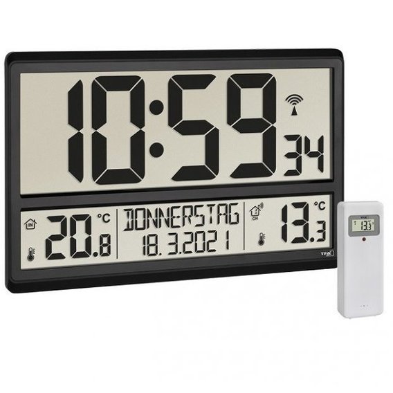 Термометр/гигрометр/Часы TFA, XL, 360x28x235 мм