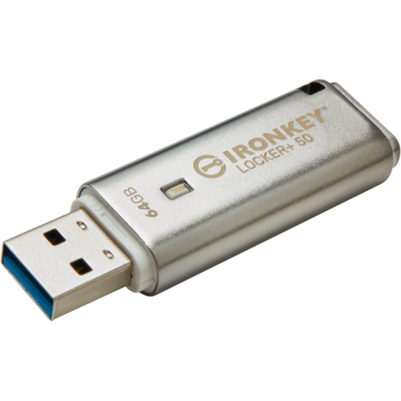 USB-флешка Kingston 64GB IronKey Locker Plus 50 AES Encrypted USB 3.2 (IKLP50/64GB)