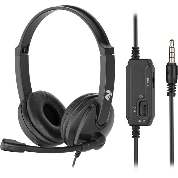 Навушники 2E CH12 On-Ear 3.5mm / 2 * 3.5mm Black (2E-CH12SJ)