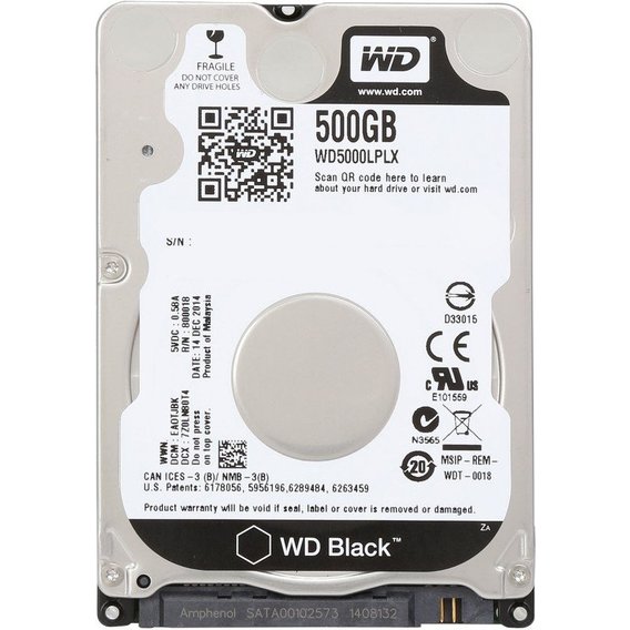Внутренний жесткий диск WD Black 2.5" WD5000LPLX RB
