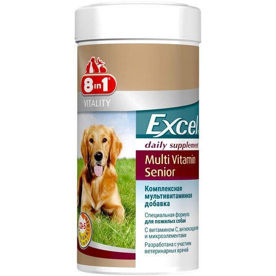 Мультивитаминный комплекс 8in1 Excel Multi Vit-Senior для пожилых собак 70 шт. (4048422108696)