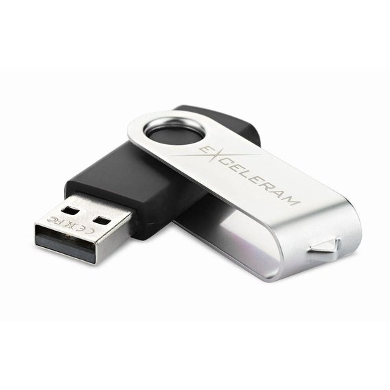 USB-флешка eXceleram 64GB P1 Series USB 2.0 Silver/Black (EXP1U2SIB64)