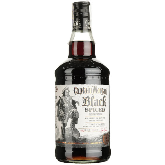 Ромовый напиток Captain Morgan Black Spiced, 40% 0.7л (BDA1RM-RCM070-006)
