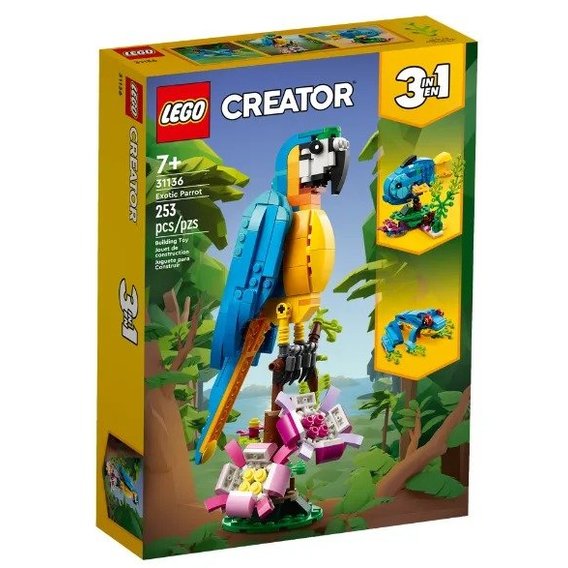 Конструктор LEGO Creator 3-in-1 Екзотичний папуга 253 деталі (31136)