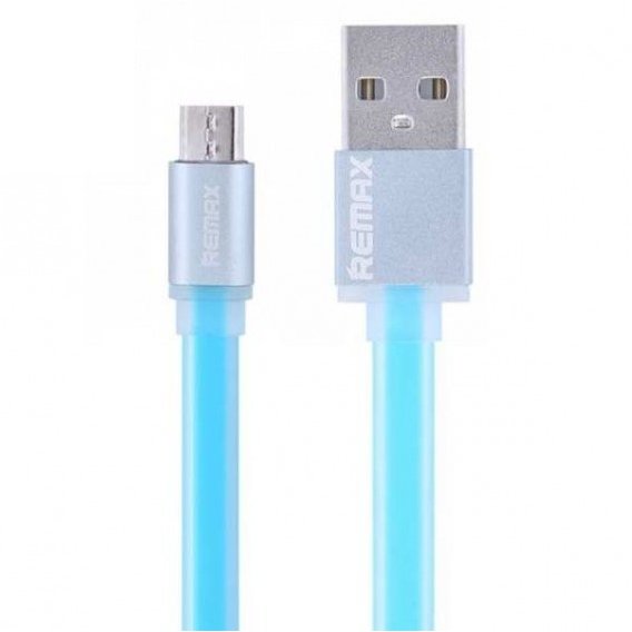 Кабель Remax USB Cable to microUSB Quick Charge 1m Metal Blue
