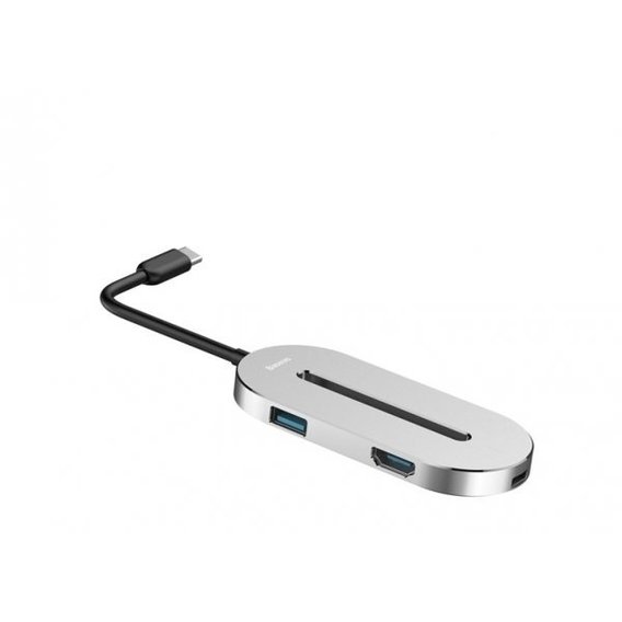 Адаптер Baseus USB-C to USB-C+3xUSB 3.0+HDMI Silver (CABOOK-0S)