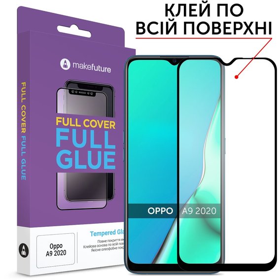 Аксессуар для смартфона MakeFuture Tempered Glass Full Cover Glue Black (MGF-OPA920) for Oppo A9 2020
