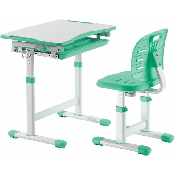 Комплект FunDesk Парта и стул-трансформеры Piccolino III Green