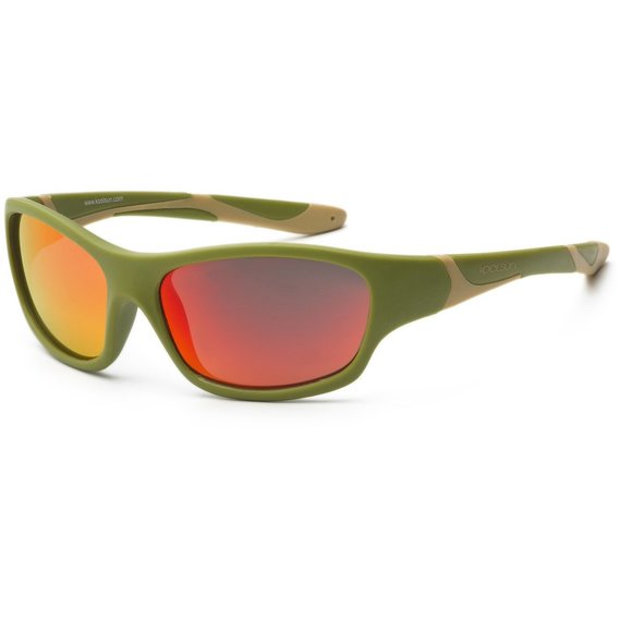 Детские солнцезащитные очки Koolsun цвет хаки серия Sport (Размер 6+) (KS-SPOLBR006)