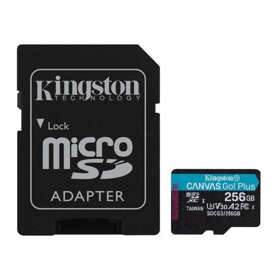 Карта памяти Kingston 256GB microSDXC Class 10 UHS-I U3 V30 A2 Canvas Go Plus + adapter (SDCG3/256GB)