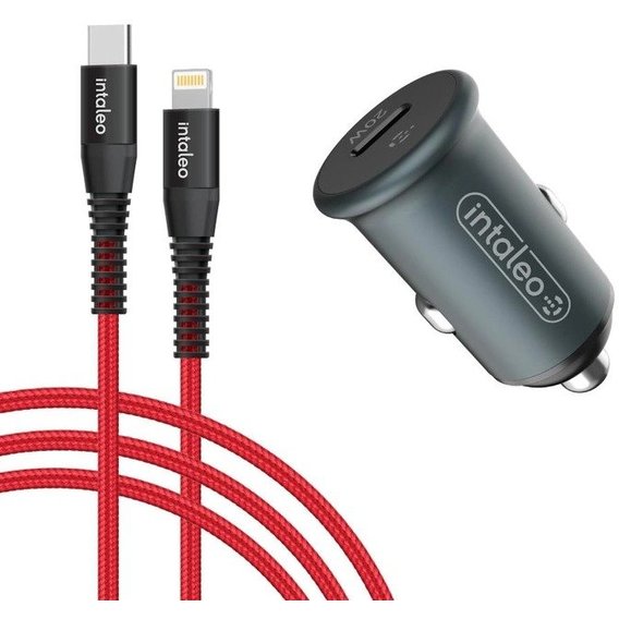 Зарядное устройство Intaleo Car Charger USB-C 20W with Lightning Cable Gray (CCGQPD120L)