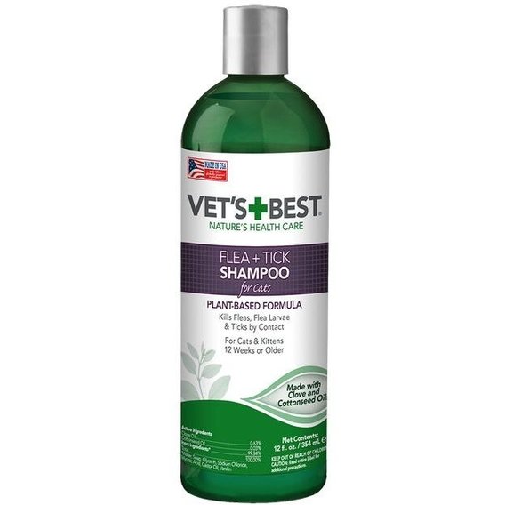 Шампунь Vet`s Best Flea&Tick Shampoo for Cats від комах для кішок 354 мл (vb10604)
