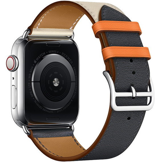 Аксессуар для Watch COTEetCI W36 Short Fashion Leather Band Indigo, Craie with Orange (WH5260-40-ICO) for Apple Watch 38/40/41mm