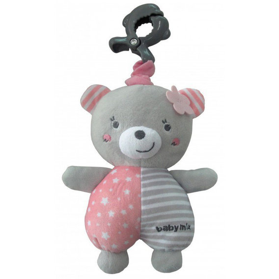 Плюшевая подвеска Baby Mix Girl Мишка розовая (46553)