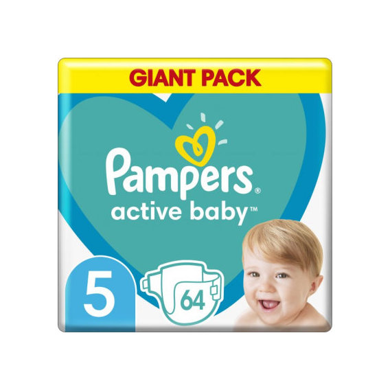 Подгузники Pampers Active Baby Junior Размер 5 (11-16 кг) 64 шт (8001090949974)