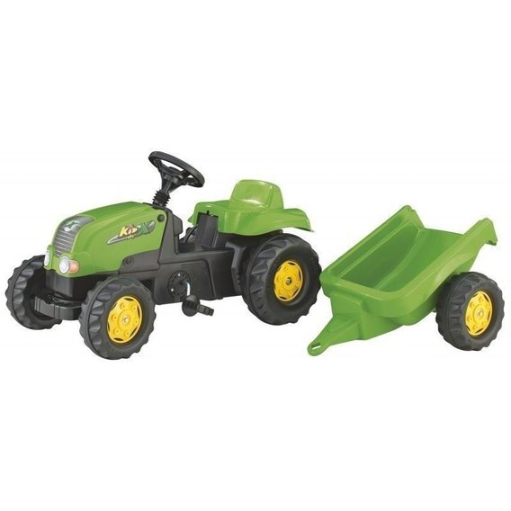 Трактор с прицепом Rolly Toys rollyKid-X зеленый (012169)