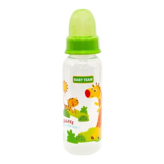Бутылочка с силиконовой соской Baby Team 250 мл (1120 зеленый)