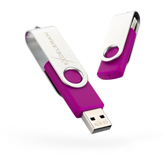 USB-флешка eXceleram 32GB P1 Series USB 2.0 Silver/Purple (EXP1U2SIPU32)
