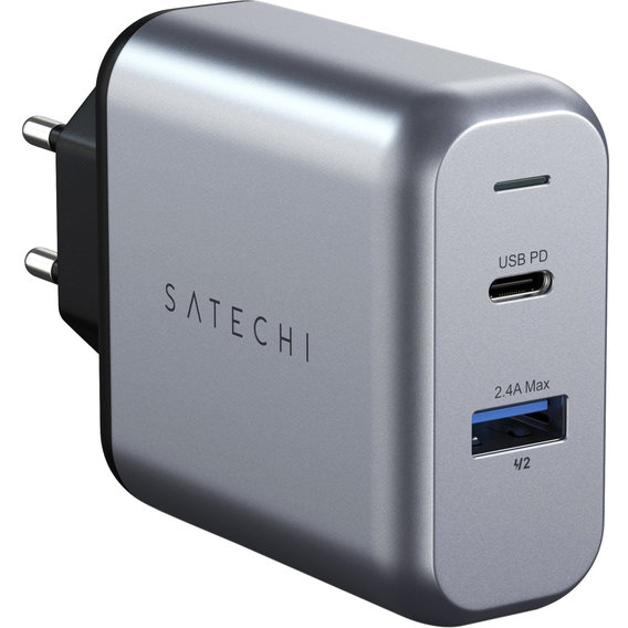Зарядное устройство Satechi Wall Charger USB-C and USB 30W Space Grey (ST-MCCAM-EU)