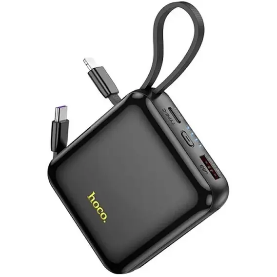 Внешний аккумулятор Hoco Power Bank 10000mAh Q23 Blade with Cable PD 20W/22.5W Black