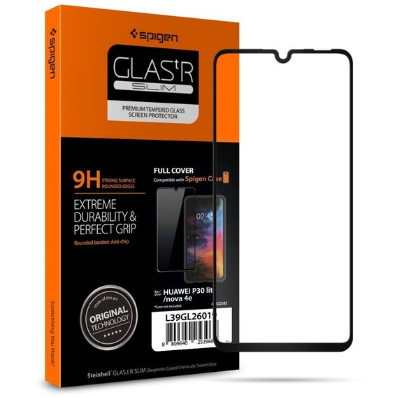 Аксессуар для смартфона Spigen Tempered Glass Protector FC HD Black (L39GL26019) for Huawei P30 Lite