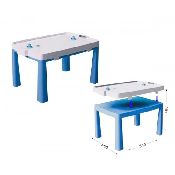 Пластиковый стол для аэрохоккея DOLONI TOYS с насадкой синий (04580/1)