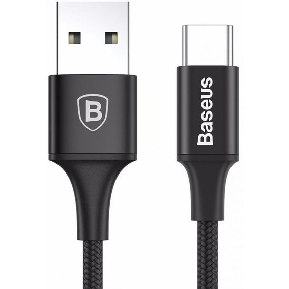Кабель Baseus USB Cable to USB-C Rapid Indicator 1m Black (CATSU-B01)