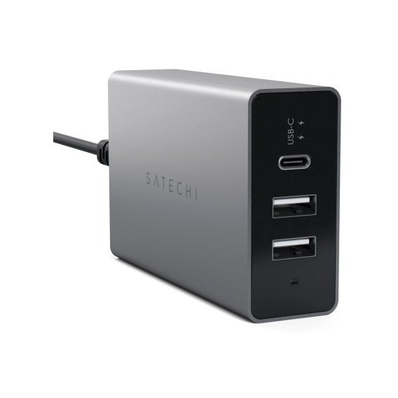 Зарядное устройство Satechi Wall Charger Travel USB-C+2xUSB 40W Space Grey (ST-ACCAM)