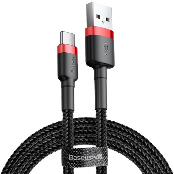 Кабель Baseus USB Cable to USB-C Cafule 50cm Red/Black (CATKLF-A91)